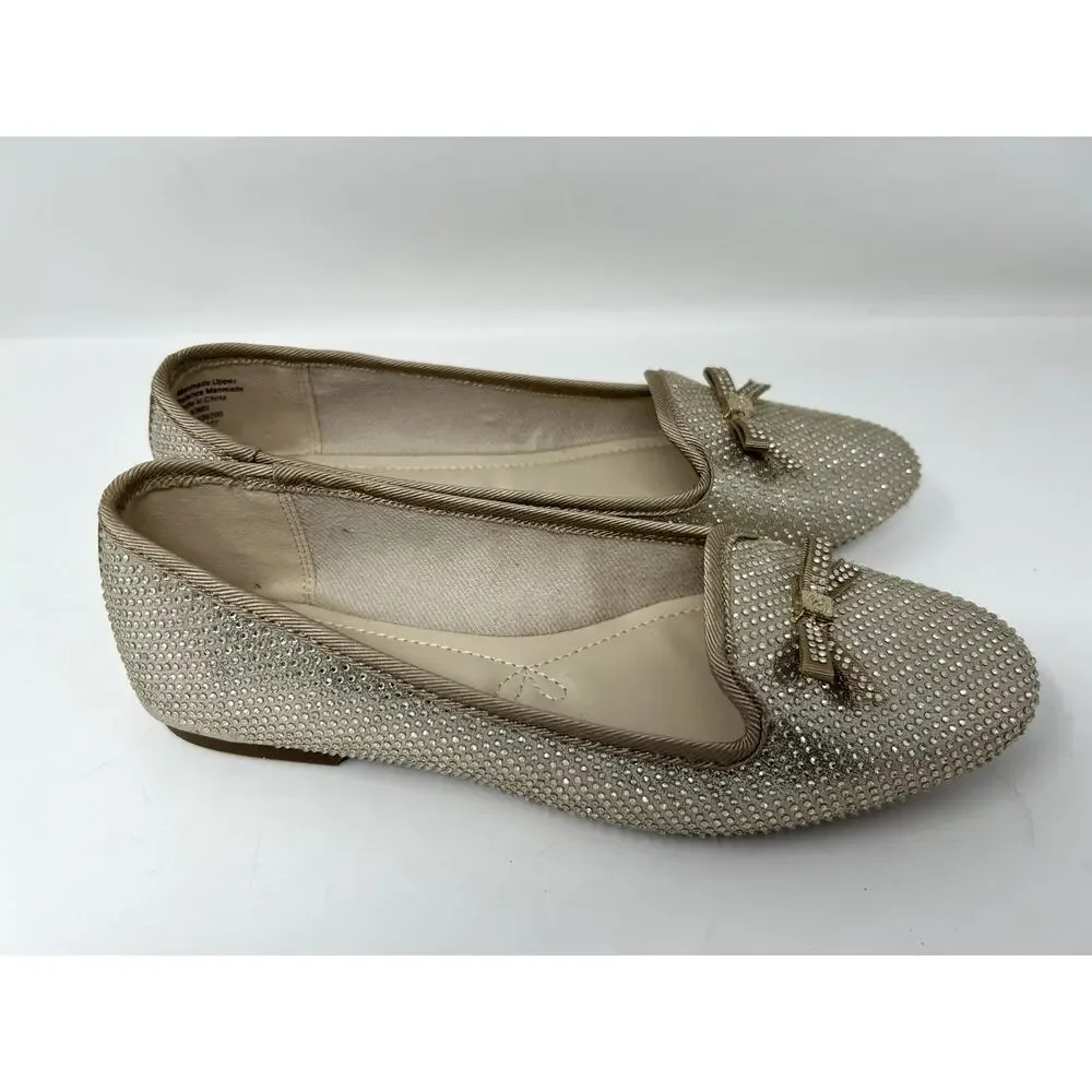 Charter Club Women Slip On Loafers Kimii 2 Size US 8 Wide Platino Bling Bow